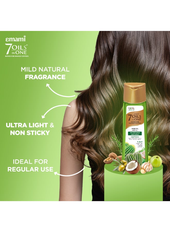 emami Hair Oil Cactus | 100% Natural Herbal Hair Oil for Hair Fall Control, Stronger & Nourished Hair | Paraben Free, Mineral Oil Free | Non-Sticky | For All Hair Type - Image 3